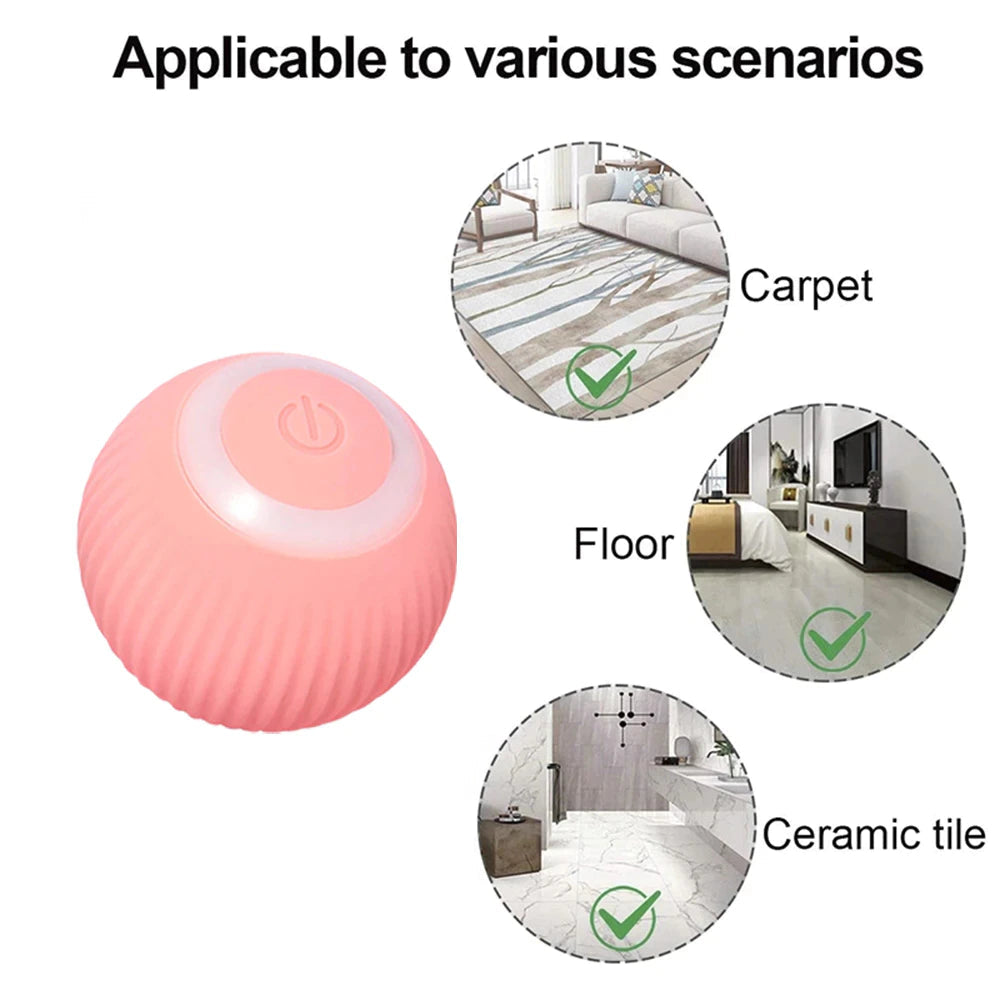 Automatic Rolling Ball Interactive Cat Toy - Self-Moving Electric Toy for Cat Training and Playtime