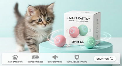 Smart Rolling Ball Toy for Indoor Cats