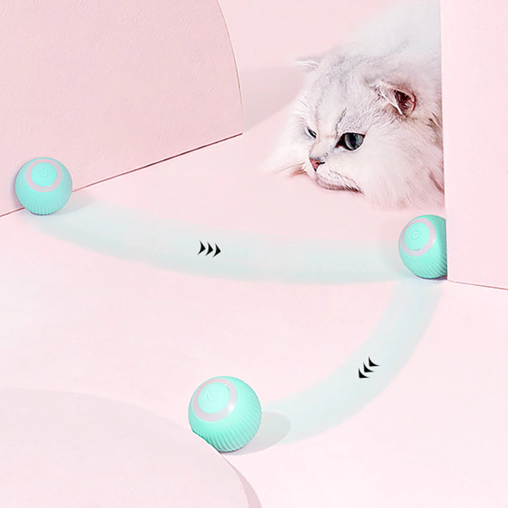 Automatic Rolling Ball Interactive Cat Toy - Self-Moving Electric Toy for Cat Training and Playtime