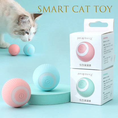 Automatic Rolling Ball Interactive Cat Toy - Self-Moving Electric Toy for Cat Training and Playtime